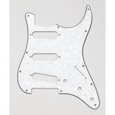 Stratocaster Pickguard SSS US 3 plis blanc pearl