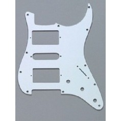 Stratocaster Pickguard HSH US 3 plis blanc