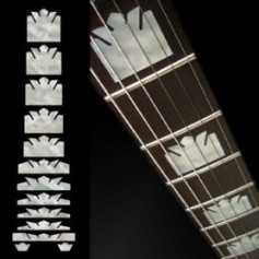 Sticker guitare touche courone blanc abalone