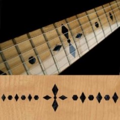 Sticker guitare touche checker noir pearl