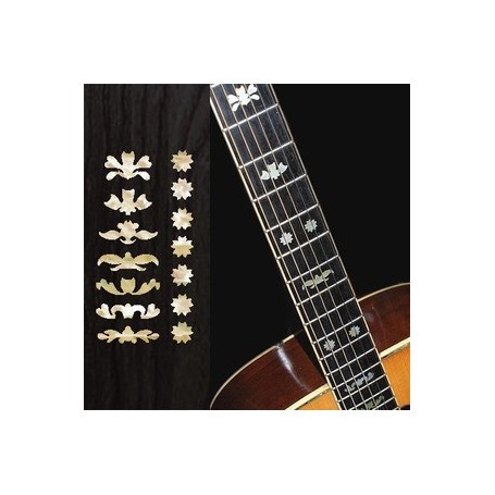 Sticker guitare touche deluxe 3 vieux blanc pearl