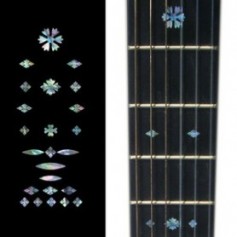 Sticker guitare touche vintage flocons bleu abalone