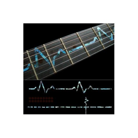 Sticker guitare touche rythme cardiaque bleu abalone