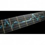 Sticker guitare touche rythme cardiaque bleu abalone