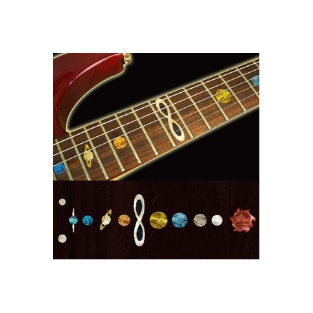 Sticker guitare touche système solaire