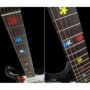 Sticker guitare touche pièces puzzle colorees