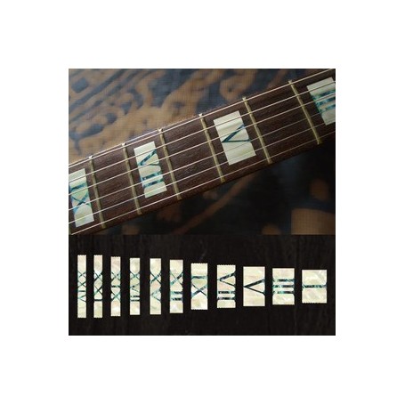 Sticker guitare touche chiffres romain blanc abalone