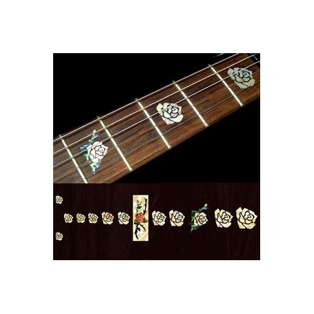 Sticker guitare touche rose vieux blanc pearl