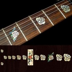 Sticker guitare touche rose vieux blanc pearl