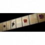 Sticker guitare touche rose rouge abalone