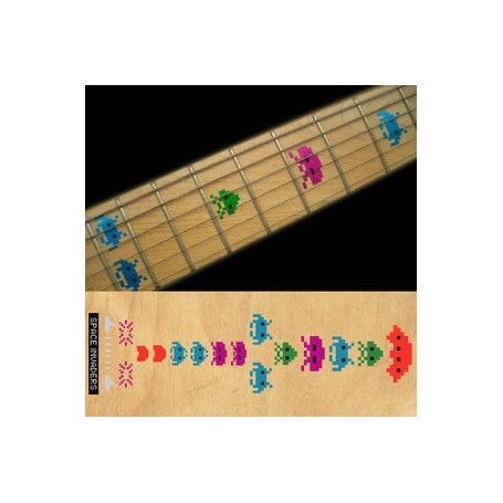 Sticker guitare touche invasion de l'espace colore