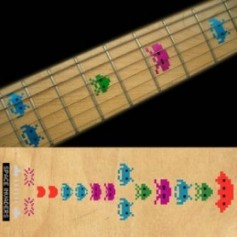 Sticker guitare touche invasion de l'espace colore