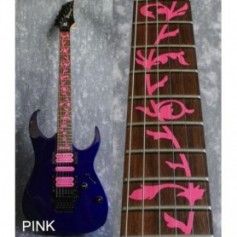 Sticker guitare touche végétal rose