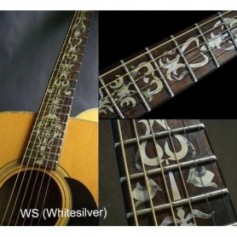 Sticker guitare touche vigne blanc abalone