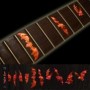 Sticker guitare touche chauve souris rouge abalone