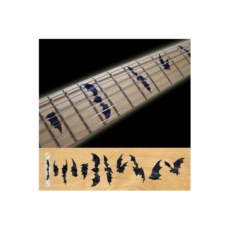 Sticker guitare touche chauve souris noir pearl