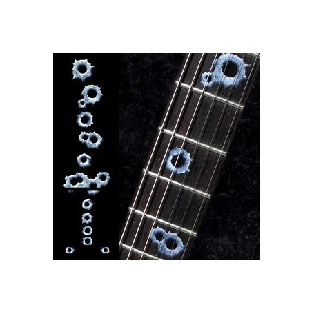 Sticker guitare touche impact de balles