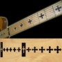 Sticker guitare touche croix noir pearl