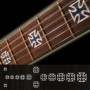 Sticker guitare touche croix de fer noir pearl