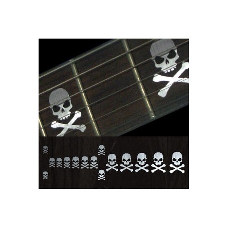 Sticker guitare touche tête de mort lateral metal