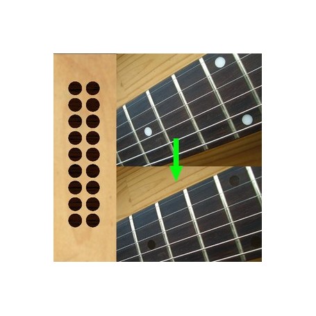 Sticker guitare touche 1/4" dots rosewood