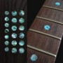 Sticker guitare touche dots 5/16" & 1/4" bleu abalone