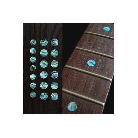 Sticker guitare touche dots 5/16" & 1/4" bleu abalone
