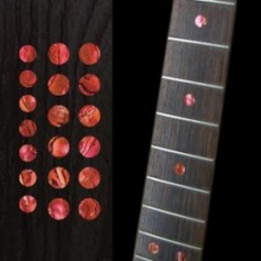 Sticker guitare touche dots 5/16" & 1/4" rouge abalone