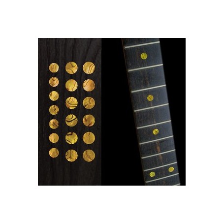 Sticker guitare touche dots 5/16" & 1/4" jaune abalone