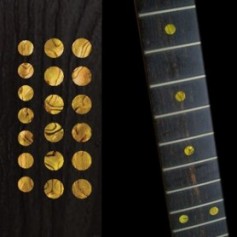 Sticker guitare touche dots 5/16" & 1/4" jaune abalone