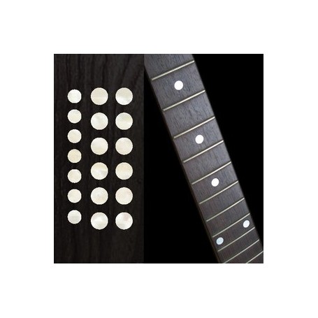 Sticker guitare touche dots 5/16" & 1/4" blanc abalone