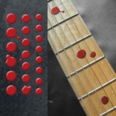 Sticker guitare touche dots sanglants