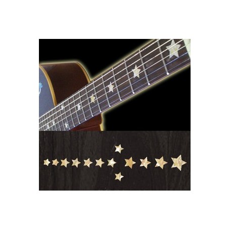 Sticker guitare touche étoiles everly brothers blanc abalone