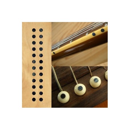 Sticker guitare touche petits dots 1/8" noir pearl