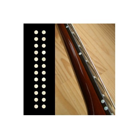 Sticker guitare touche petits dots 1/8" blanc abalone