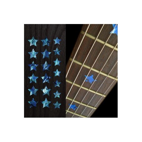 Sticker guitare touche étoiles bleu abalone