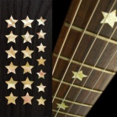 Sticker guitare touche étoiles blanc abalone