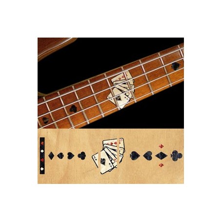 Sticker guitare touche jeu de carte noir pearl basse