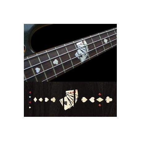 Sticker guitare touche jeu de carte blanc abalone basse