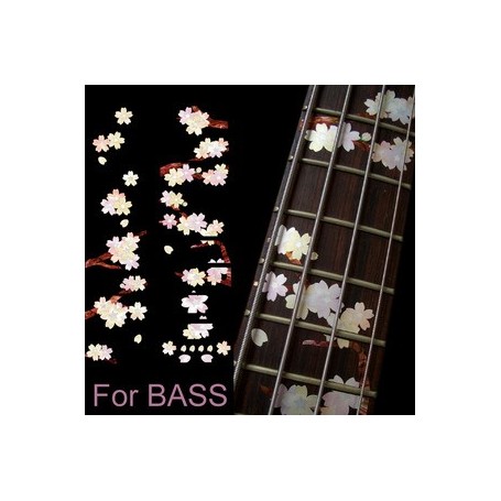 Sticker guitare touche végétal sakura basse