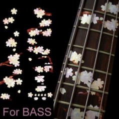 Sticker guitare touche végétal sakura basse