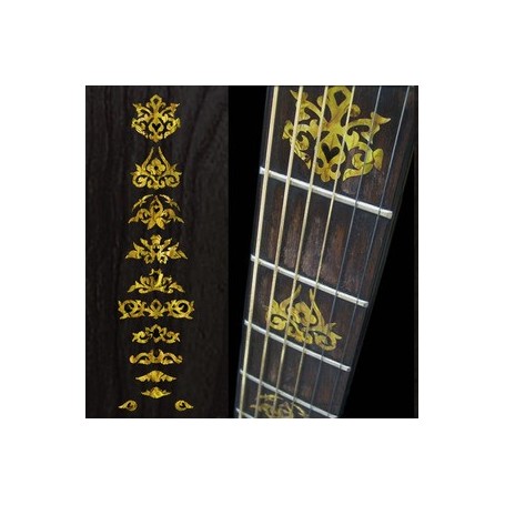 Sticker guitare signature touche Jerry Garcia jaune abalone