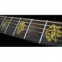 Sticker guitare signature touche Jerry Garcia jaune abalone