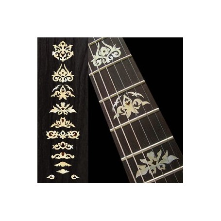 Sticker guitare signature touche Jerry Garcia blanc abalone