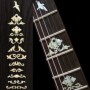 Sticker guitare signature touche Jerry Garcia wolf blanc abalone