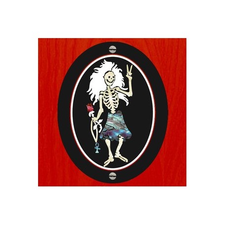 Sticker guitare signature Jerry Garcia dancing skeleton