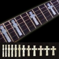Sticker guitare signature Iommi croix blanc abalone SG®