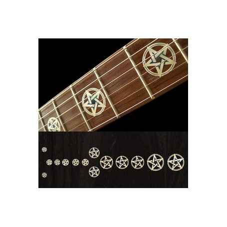 Sticker guitare signature pentagramme blanc abalone Kevin Bond