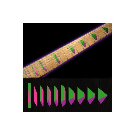 Sticker guitare signature pyramide vert mauve rose