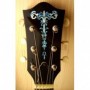 Sticker tête guitare pointe gothique bleu abalone